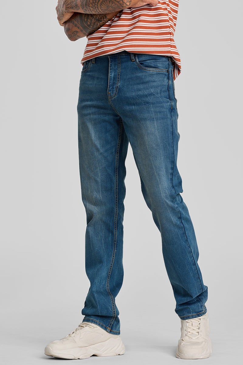 SNITCH Dark Blue Straight Fit Jeans - Image 1
